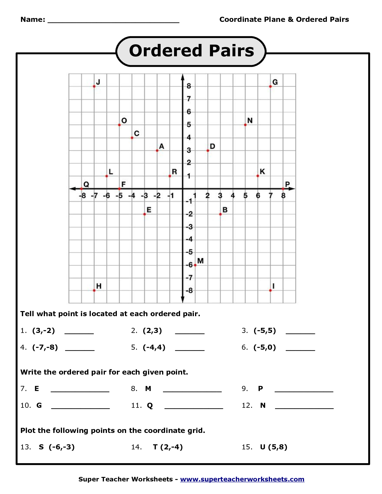 Math Coordinates Worksheets Worksheets For Coordinate Grid And | Printable Coordinate Plane Worksheets