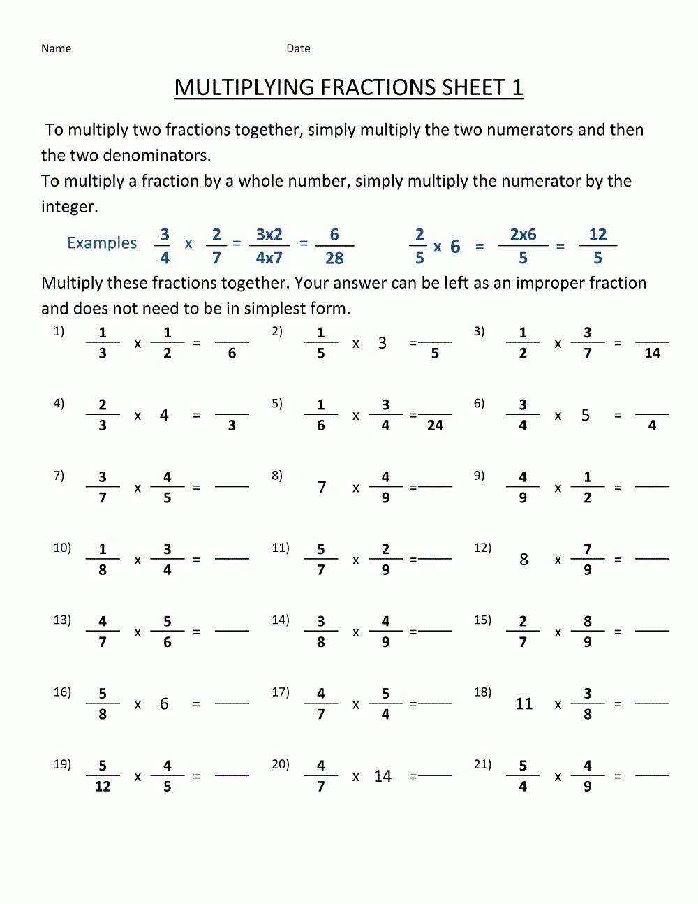 Math Fractions Worksheets 5Th Grade | Learning Printable | Math | Math Worksheets For 5Th Grade Fractions Printable