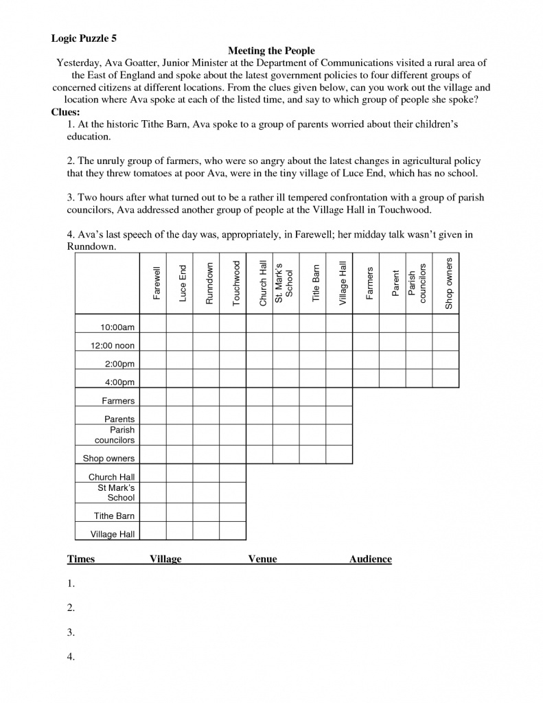 Printable Logic Puzzles Logic Puzzles Printable Ih Milan Students 