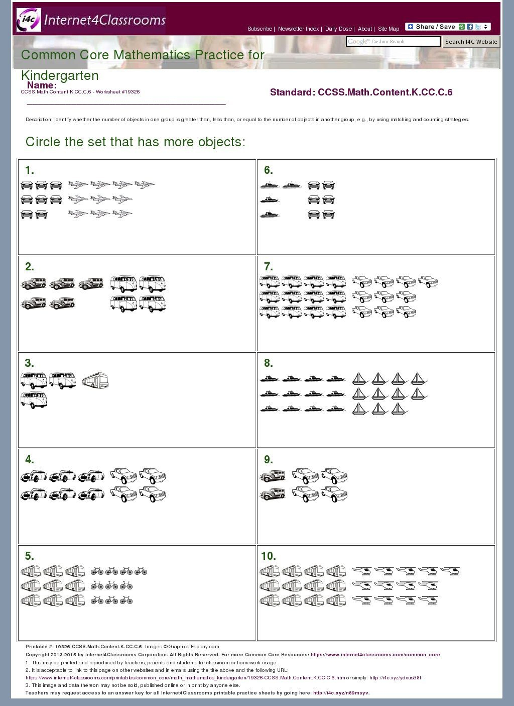 7th Grade Common Core Math Printable Worksheets