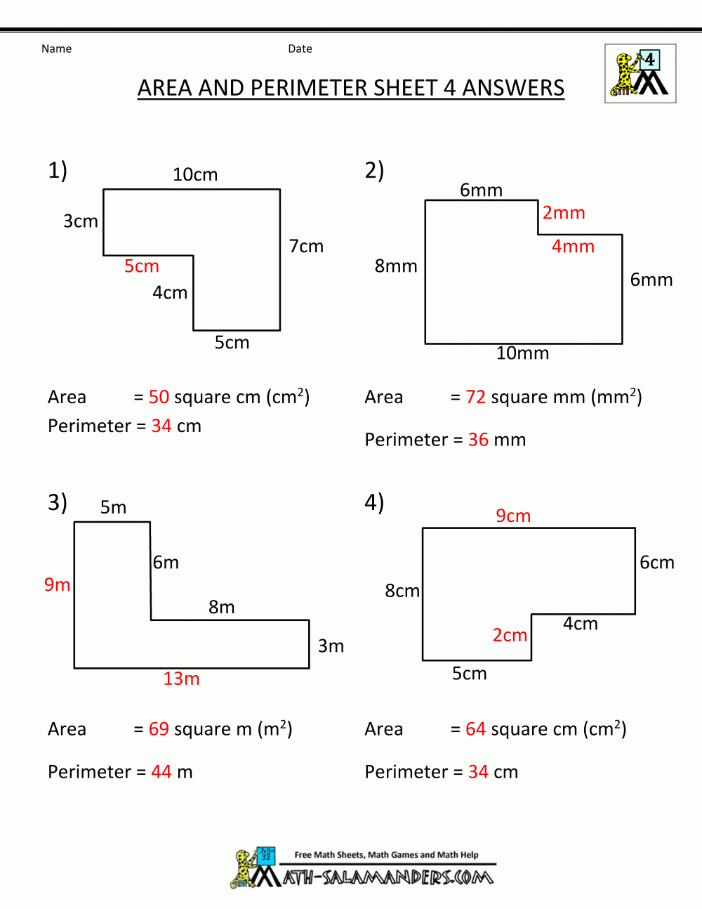Math-Worksheets-4Th-Grade-Area-Perimeter-4Ans.gif (1000×1294 | Homeschooling Paradise Free Printable Math Worksheets Third Grade