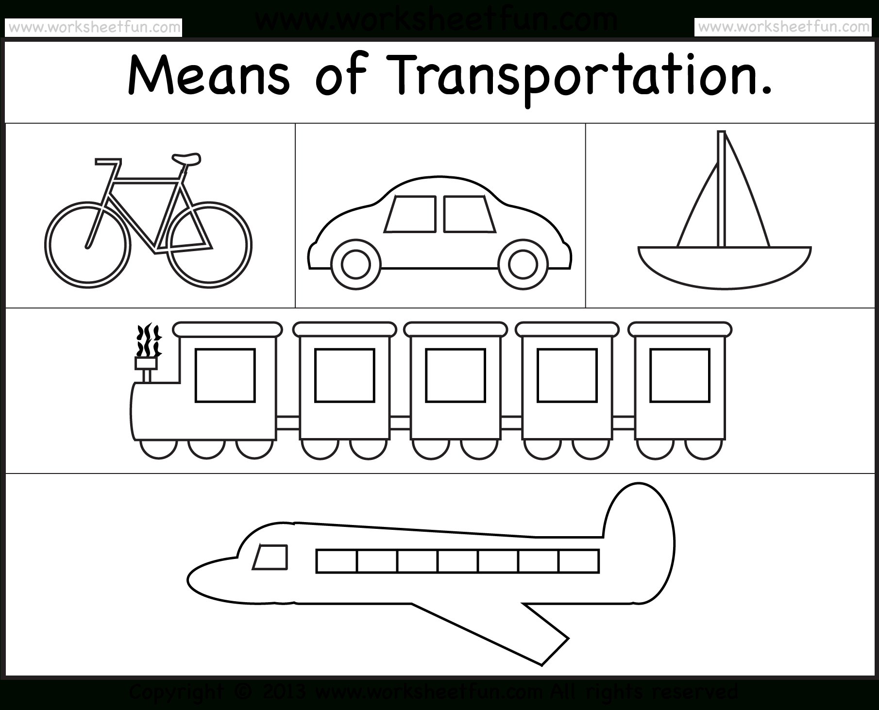 Means Of Transportation – Worksheet / Free Printable Worksheets | Free Printable Transportation Worksheets For Kids