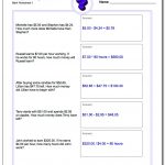 Money Word Problems | Free Printable 5 W&#039;s Worksheets