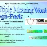 Multiple Meaning Words – Activities, Worksheets, Word Lists, And | Free Printable Multiple Meaning Words Worksheets