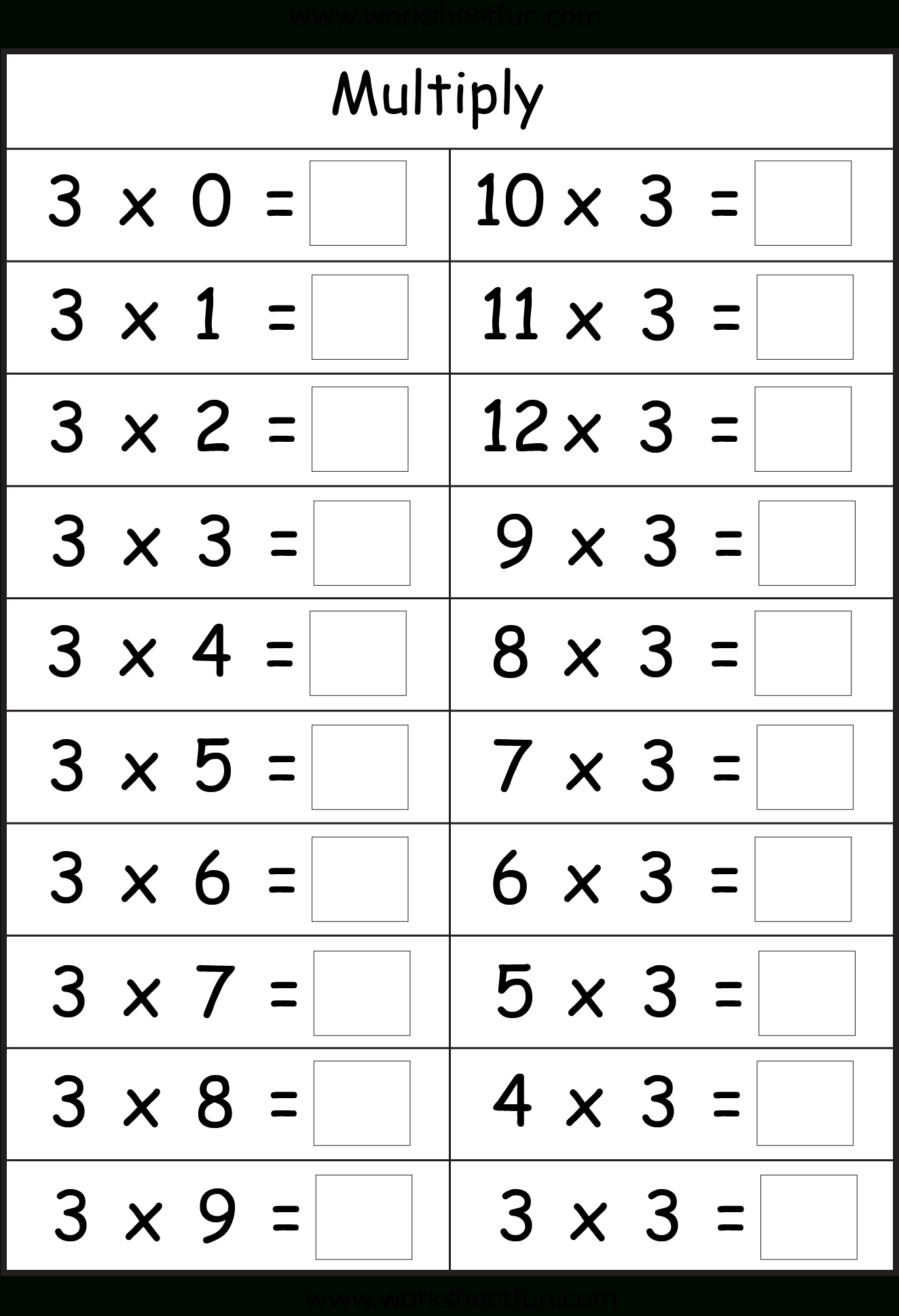 Multiplication Basic Facts – 2, 3, 4, 5, 6, 7, 8 &amp;amp; 9 - Eight | Basic Facts Worksheets Printable