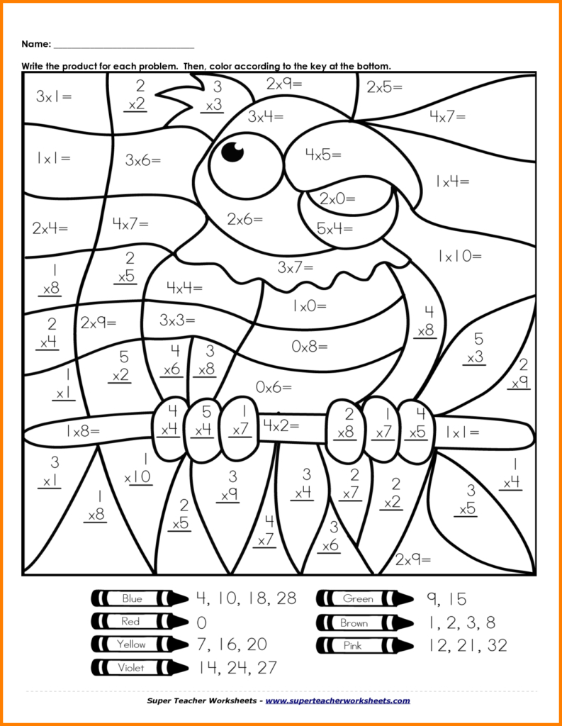 Multiplication Worksheets | Educational Coloring Pages | Math | Free Printable Math Coloring Worksheets For 2Nd Grade