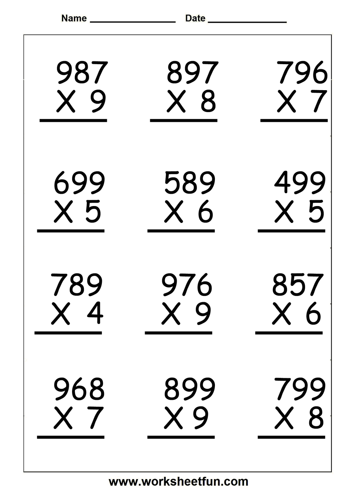 Multiplication Worksheets For 5Th Grade | Worksheetfun - Free | Fifth Grade Printable Worksheets