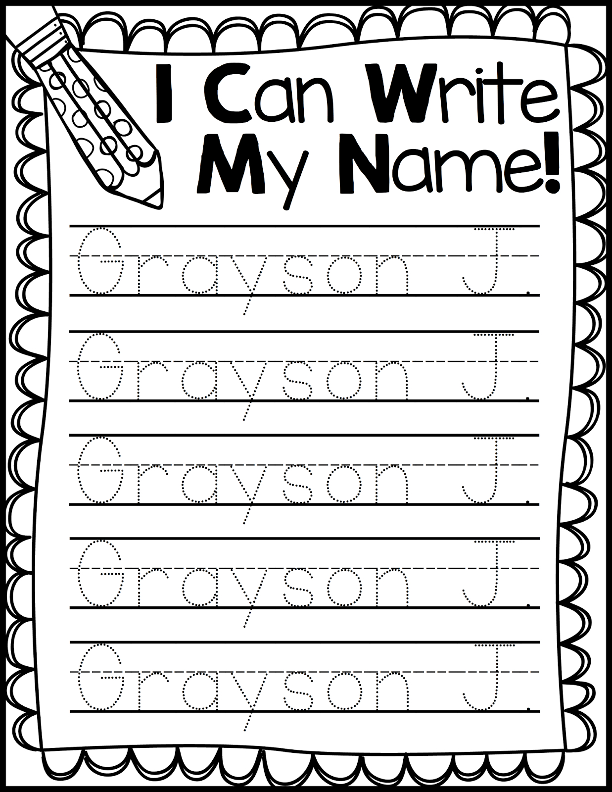 Name Trace Worksheet As Writing Devise | Kiddo Shelter | Trace Your Name Worksheets Printables