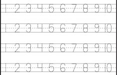 Number Tracing – 1-10 – Worksheet / Free Printable Worksheets | Printable Number Tracing Worksheets