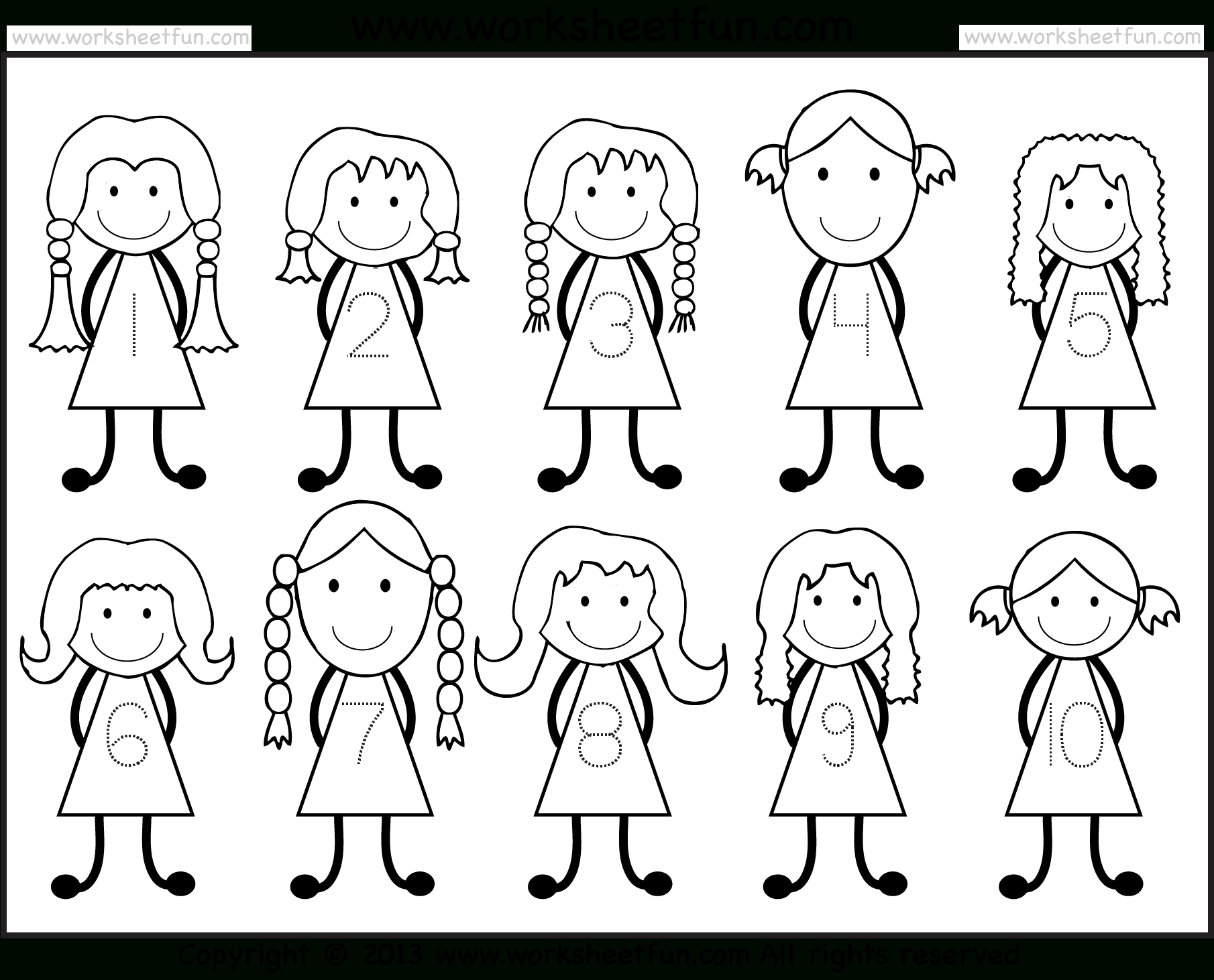 Number Tracing -1-10 – Worksheet / Free Printable Worksheets | Printable Worksheets For Preschoolers On Numbers 1 10