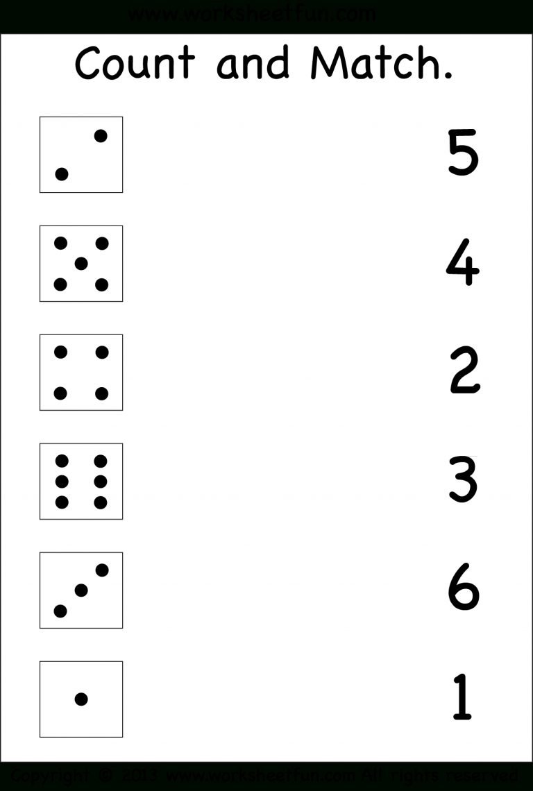 Numbers – Count And Match / Free Printable Worksheets – Worksheetfun ...