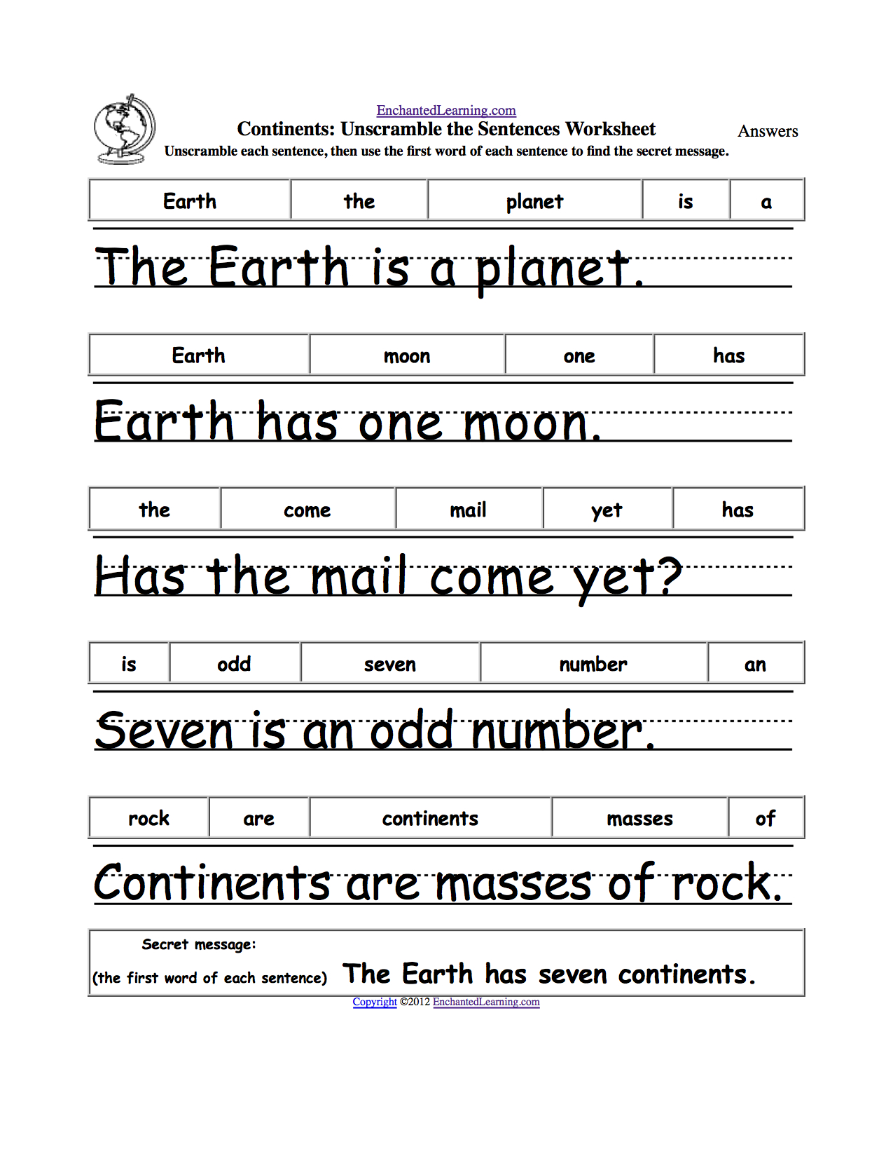 Parts Of Speech: Enchantedlearning | Free Printable Parts Of Speech Worksheets