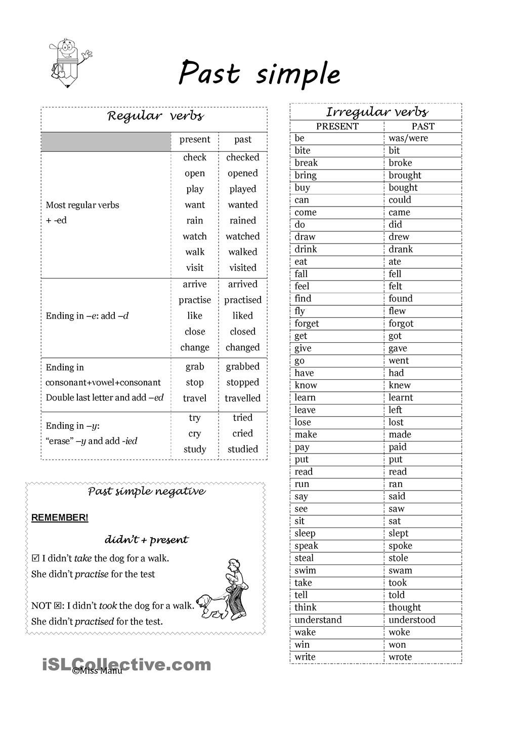 Past Simple: Regular And Irregular Verbs | Esl Worksheets Of The Day | Free Printable Irregular Verb Worksheets
