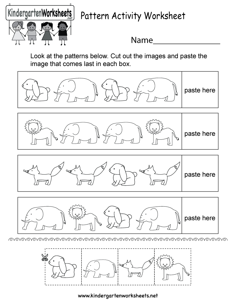 Pattern Activity Worksheet - Free Kindergarten Worksheet For Kids | Kindergarten Worksheets Printable Activities