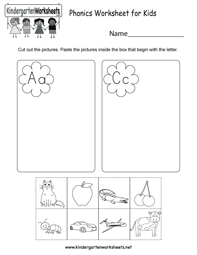 Phonics Worksheet For Kids - Free Kindergarten English Worksheet For | Kindergarten Worksheets Free Printables Phonics