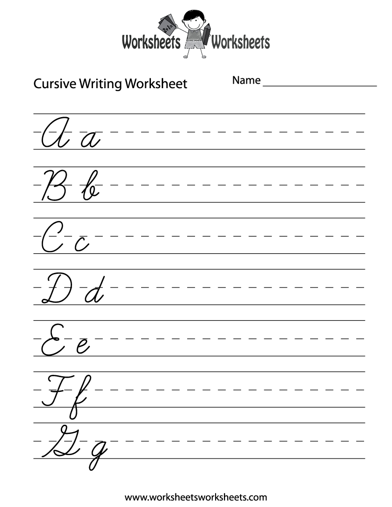 Free Printable Cursive Writing Worksheets For 4Th Grade ...