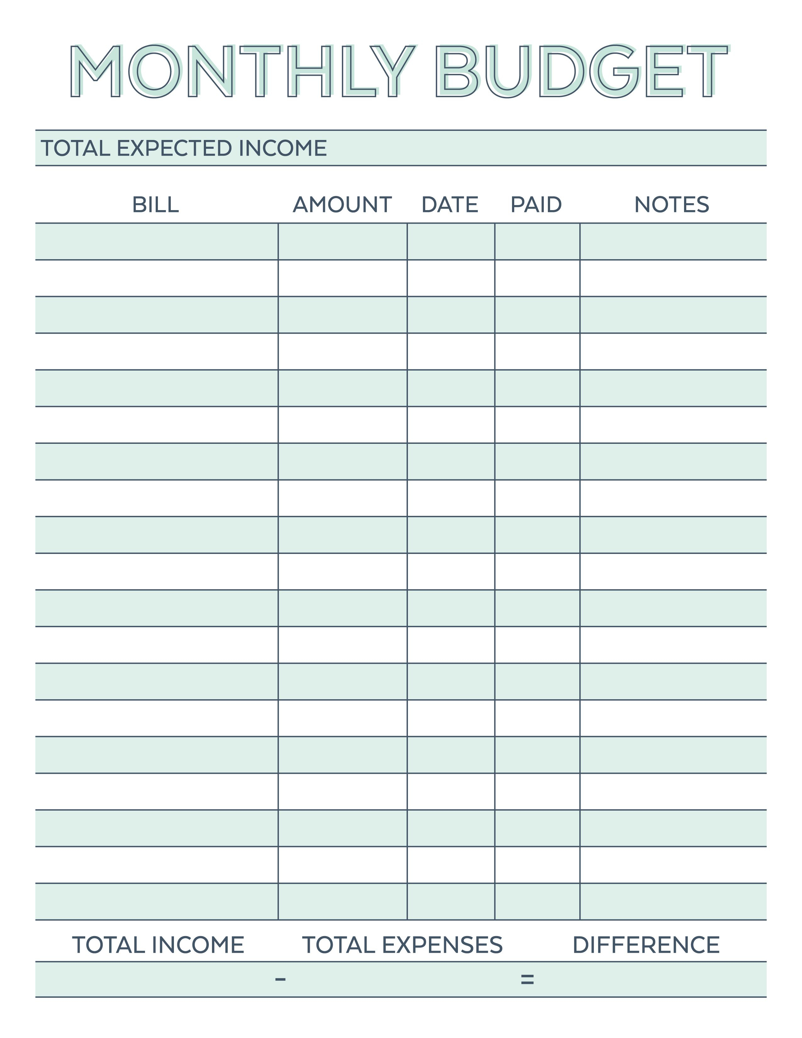 Pinmelody Vliem On Printables | Household Budget Template | Blank Budget Worksheet Printable