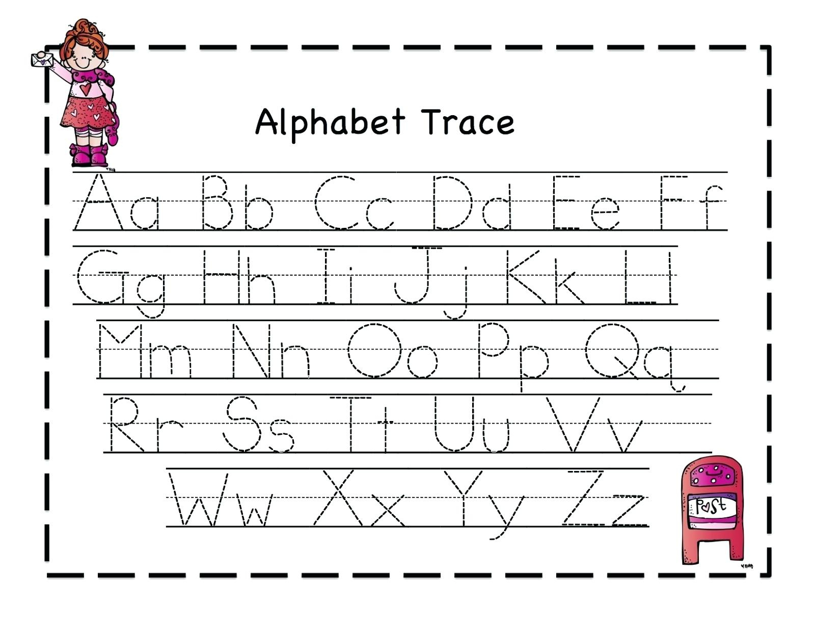 Pre K Letter Tracing Worksheets A With Pre Kindergarten Alphabet | Free Printable Alphabet Tracing Worksheets For Kindergarten