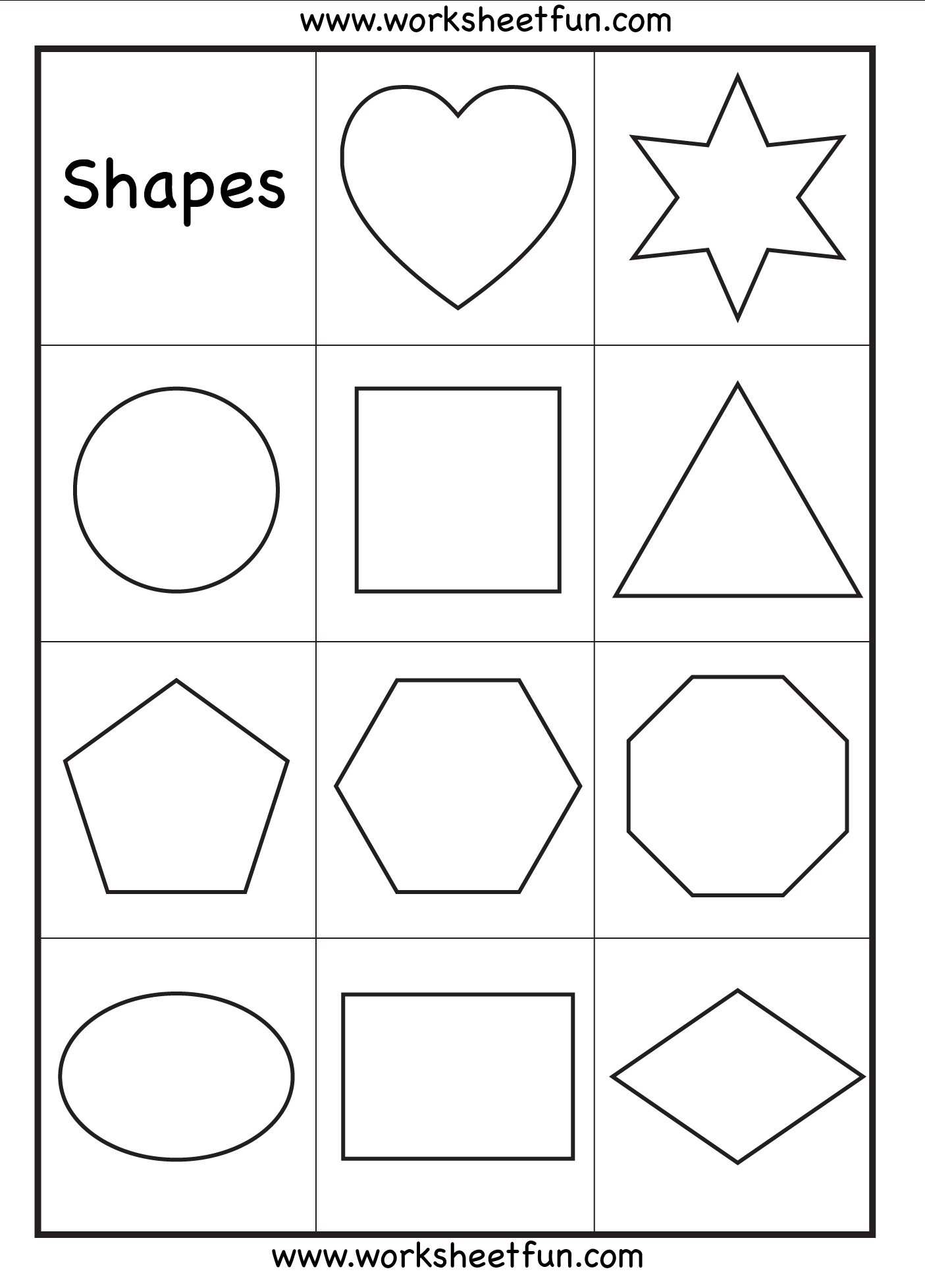Preschool Shapes, Upper Case Letters, And Lower Case Letters | Printable Shapes Worksheets