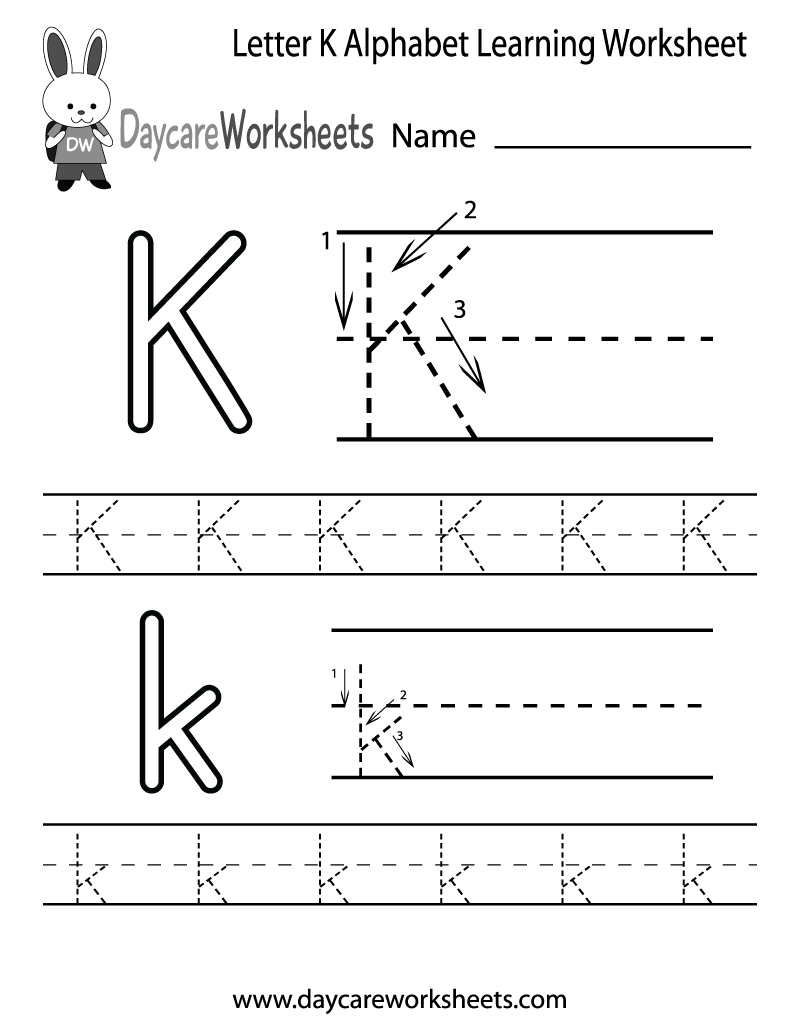 Preschoolers Can Color In The Letter K And Then Trace It Following | Letter K Worksheets Printable