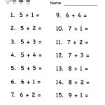 Printable Adding Worksheets | Kindergarten Addition Worksheet   Free | Free Printable Math Worksheets