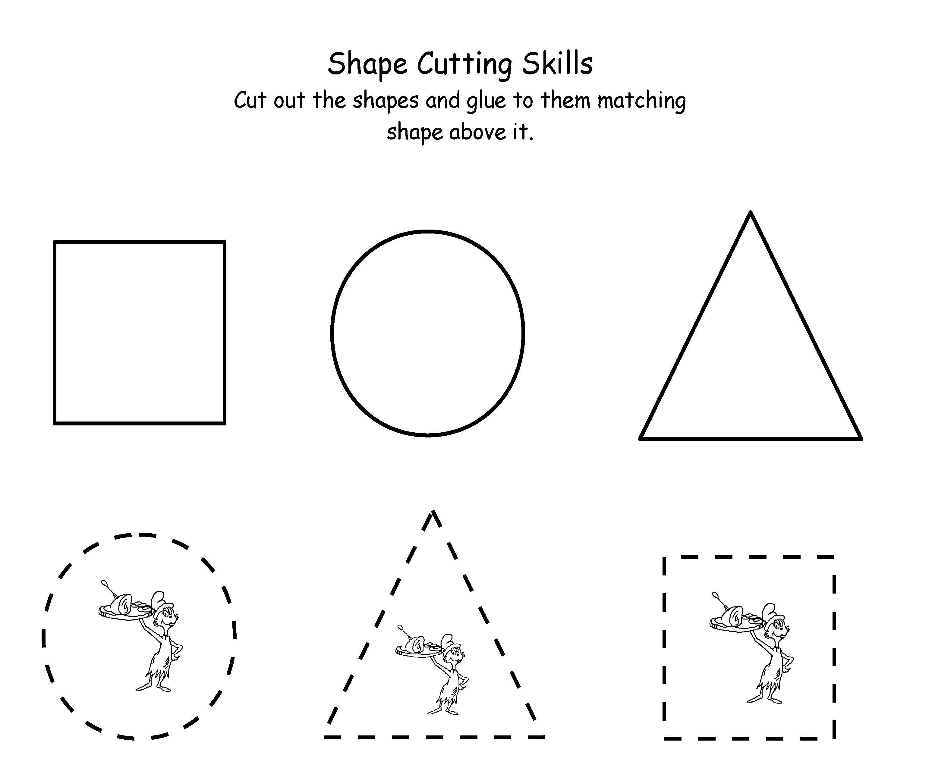 Printable Dr. Seuss Cutting | Maths | Dr Seuss Activities, Dr Seuss | Free Printable Dr Seuss Math Worksheets