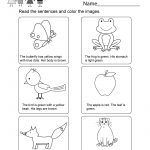 Printable Kindergarten Reading Worksheet   Free English Worksheet | Printable Kindergarten Worksheets