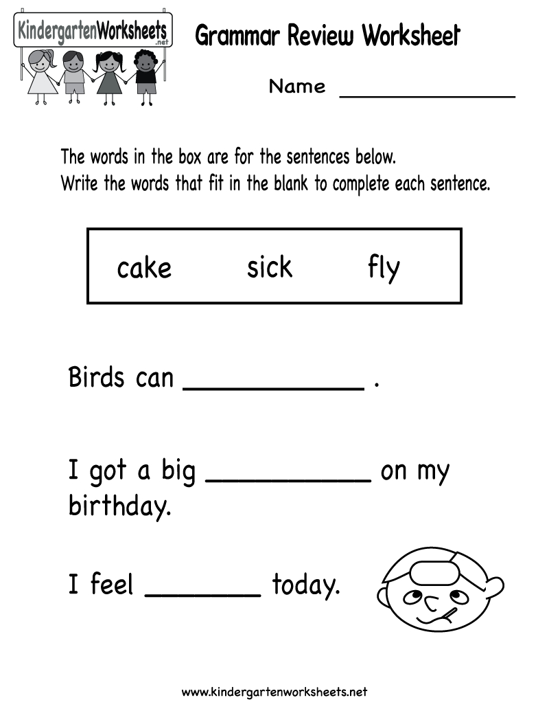 Printable Kindergarten Worksheets | Free Printable Grammar Review | Bilingual Worksheets Printable