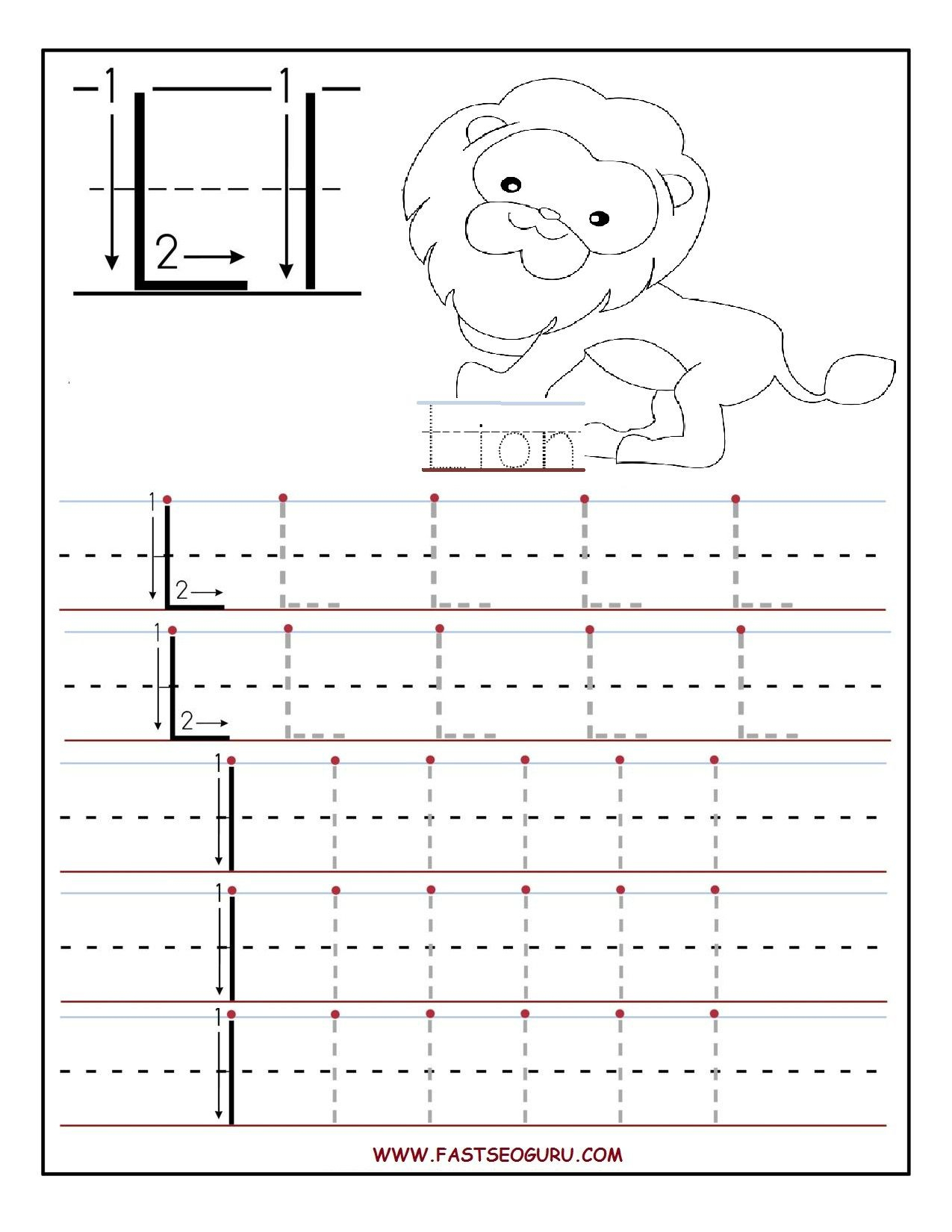 Printable Letter L Tracing Worksheets For Preschool | Education | Free Printable Letter L Tracing Worksheets