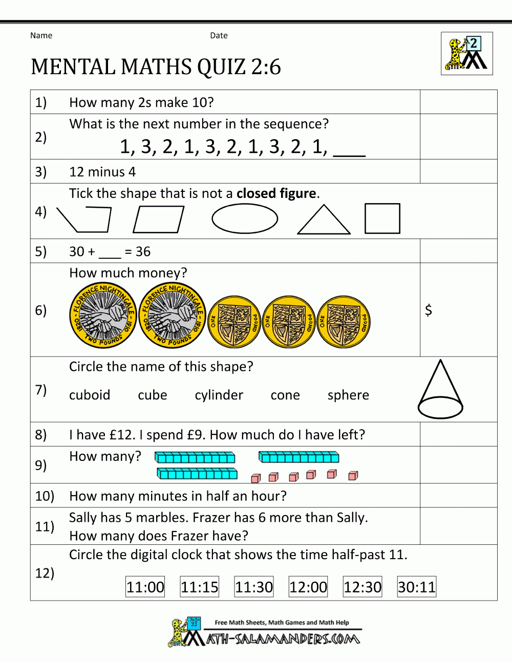 Key Stage 1 Maths Printable Worksheets Printable Worksheets