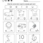 Printable Phonics Worksheet   Free Kindergarten English Worksheet | Kindergarten Worksheets Free Printables Phonics