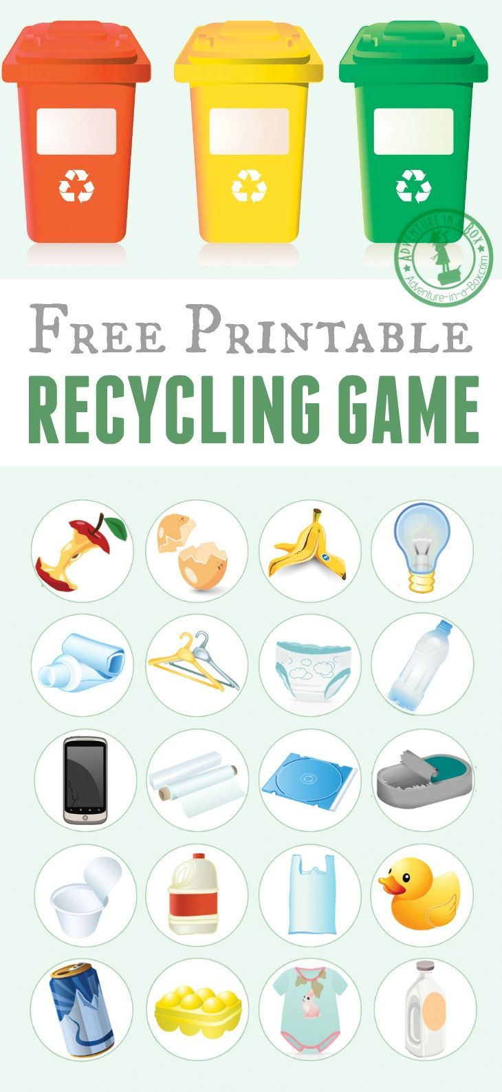 Printable Recycling Game | Free Printable Of The Day | Earth Day | Free Printable Recycling Worksheets