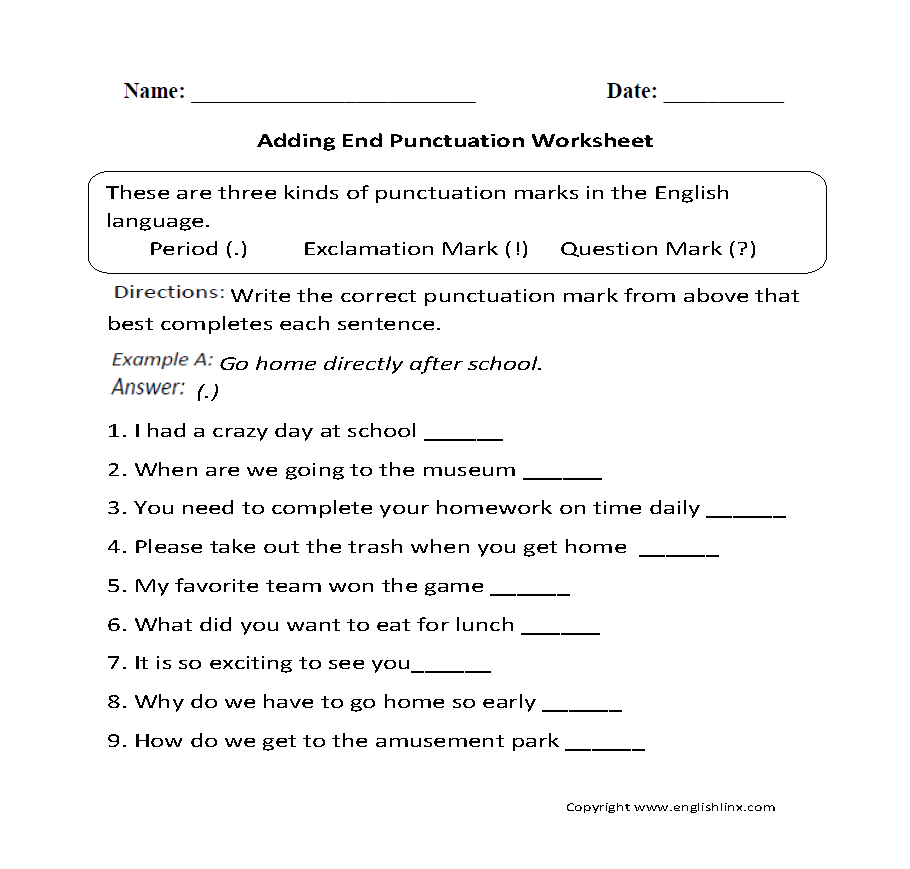 Punctuation Worksheets High School - Koran.sticken.co | Free Printable Worksheets For Punctuation And Capitalization