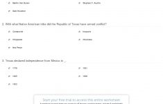 quiz worksheet history of the republic of texas study texas history worksheets printable Quiz & Worksheet - History Of The Republic Of Texas | Study | Texas History Worksheets Printable