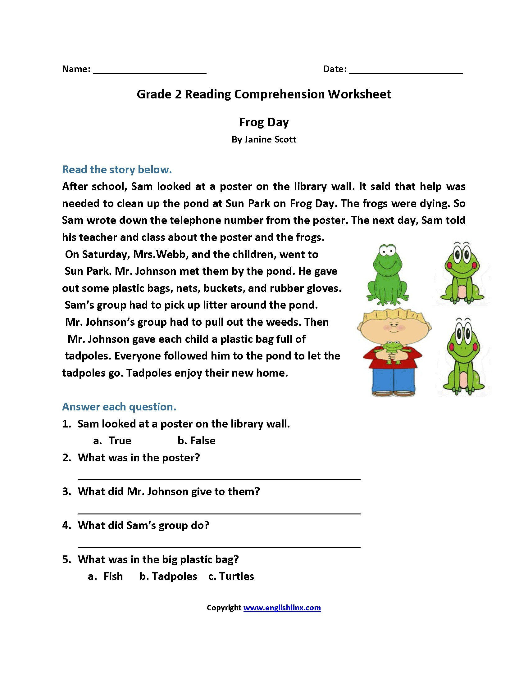 Reading Comprehension Practice Questions - Comprehension Passages | Free Printable Reading Comprehension Worksheets Grade 5