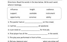 Grade 7 Vocabulary Worksheets Printable