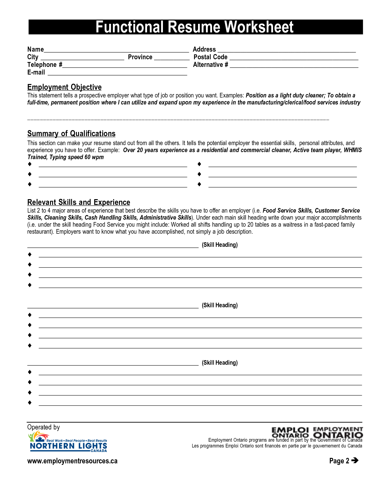 Resume Worksheet Printable And High School Template Building | Printable Resume Builder Worksheet