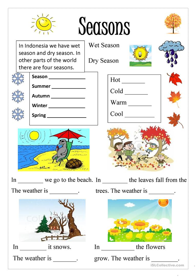 Season Worksheet - Free Esl Printable Worksheets Madeteachers | Free Printable Seasons Worksheets