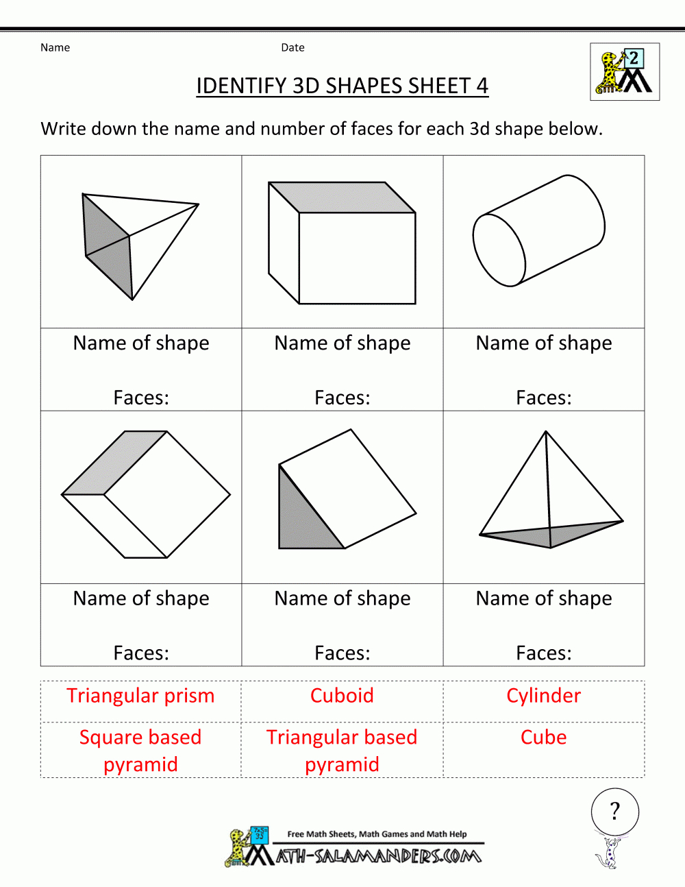 Second Grade Geometry | Free Printable Second Grade Geometry Worksheets