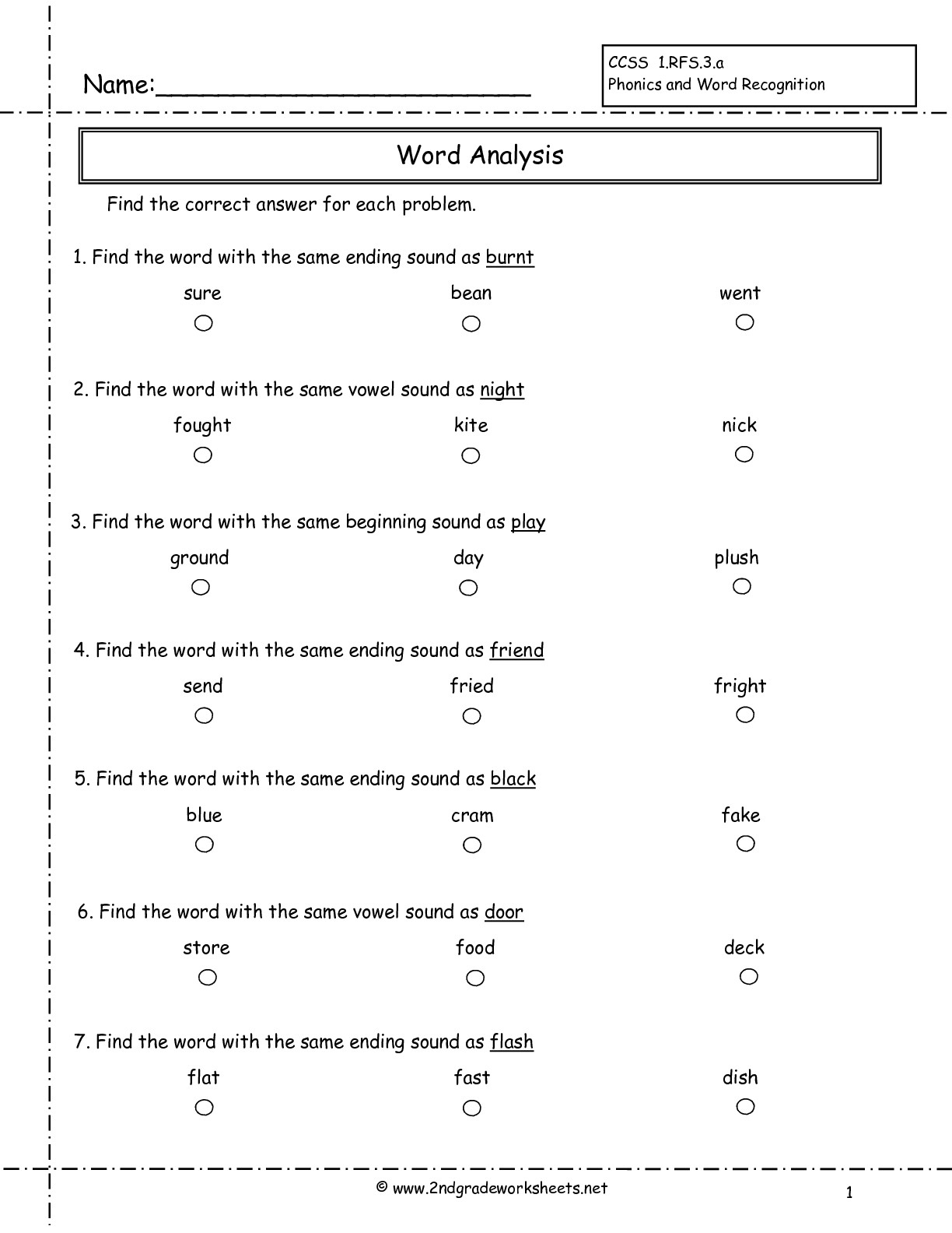 Second Grade Phonics Worksheets And Flashcards - Free Printable | Free Printable Phonics Worksheets For Second Grade
