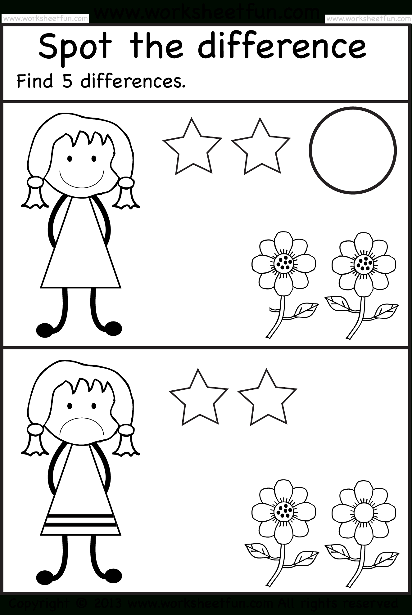 Spot The Differences | Pre K Activities | Kindergarten Worksheets | Free Printable Spot The Difference Worksheets