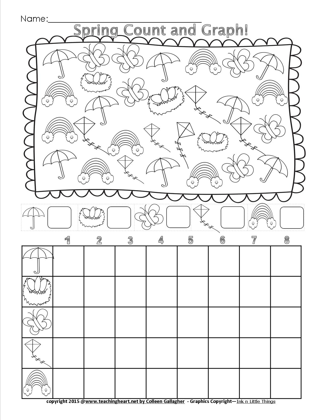 Spring Count And Graph - Free - Teaching Heart Blog Teaching Heart Blog | Free Printable Spring Worksheets For Elementary