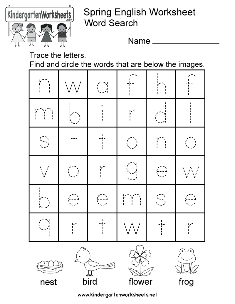 Spring English Worksheet - Free Kindergarten Seasonal Worksheet For | Free Printable Spring Worksheets For Kindergarten