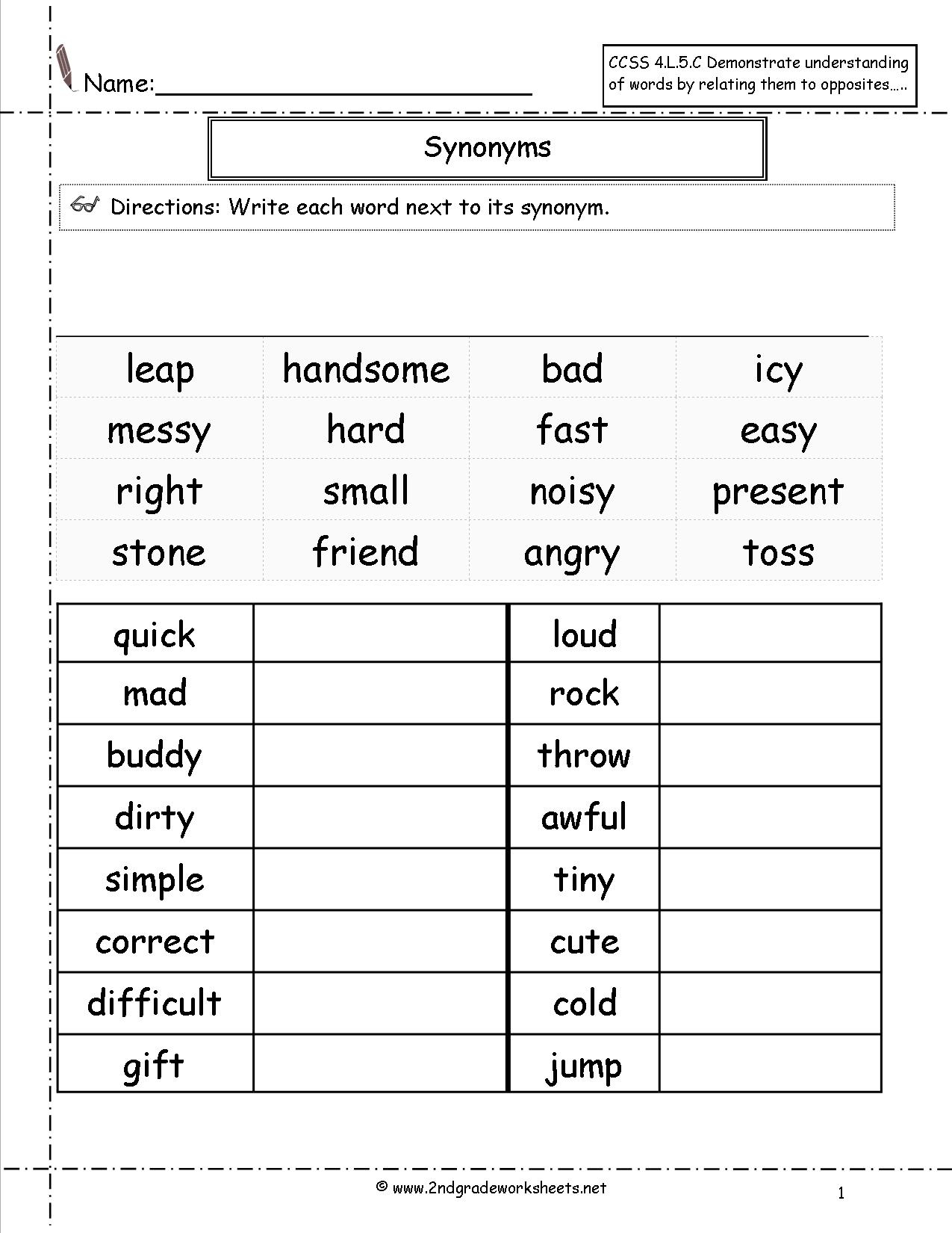 synonym-worksheets-2nd-grade