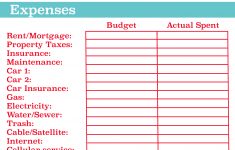 Free Printable Monthly Expenses Worksheet