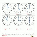 Telling Time Worksheets   O'clock And Half Past | Telling Time Printable Worksheets First Grade