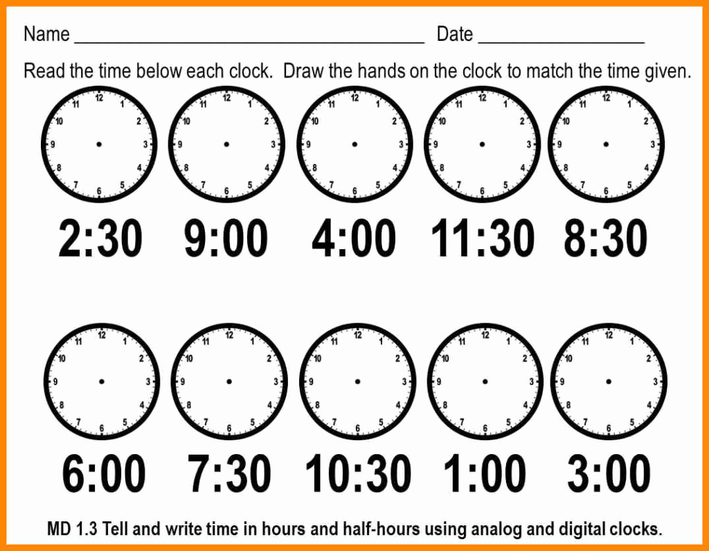 Telling Time Worksheets Printable – Worksheet Template - Free | Printable Telling Time Worksheets 1St Grade