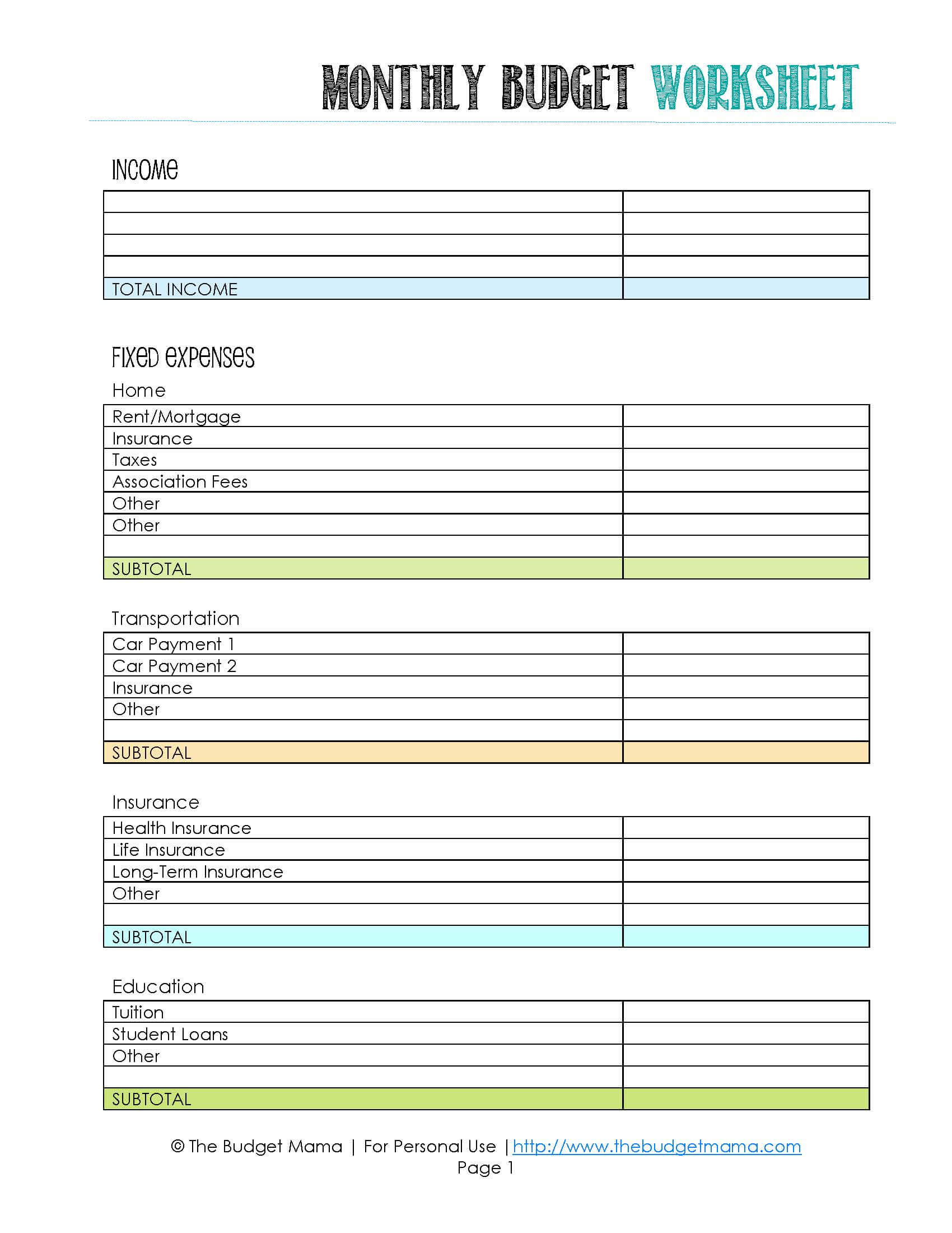 The Beginner&amp;#039;s Guide To Budgeting - Jessi Fearon | Budget Helper Worksheet Printable