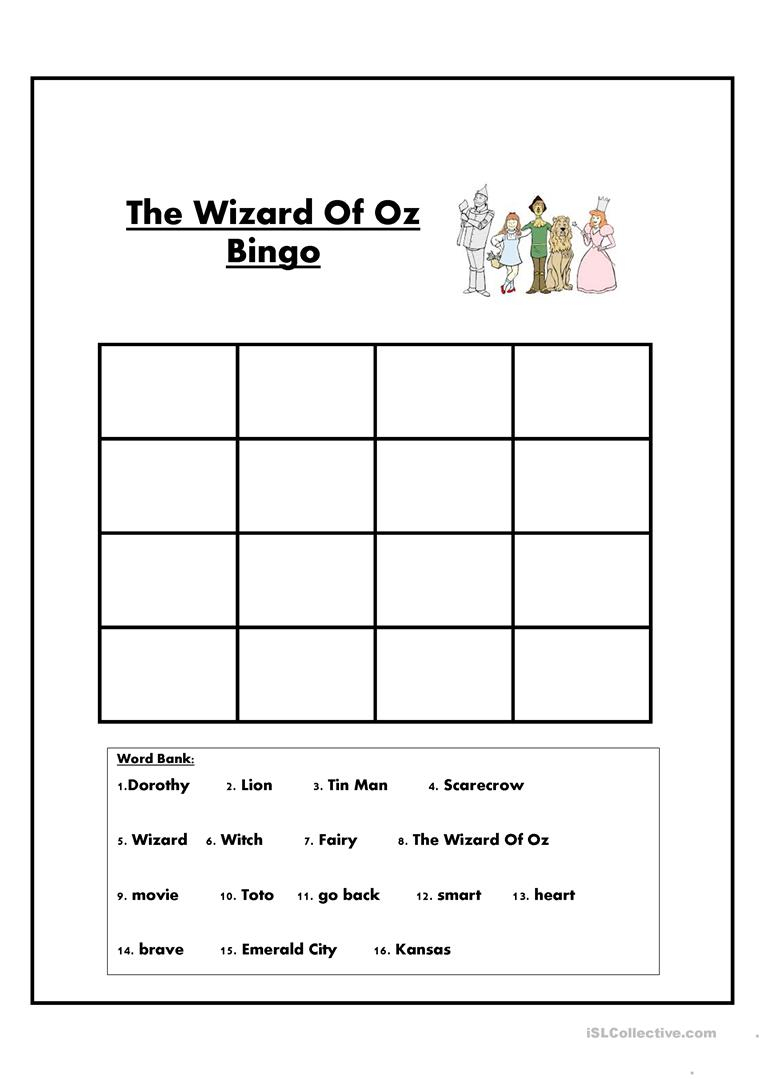The Wizard Of Oz Printable Worksheets Printable Worksheets