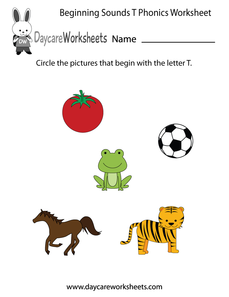 This Letter T Phonics Worksheet Helps Preschoolers Identify The | Animal Sounds Printable Worksheets